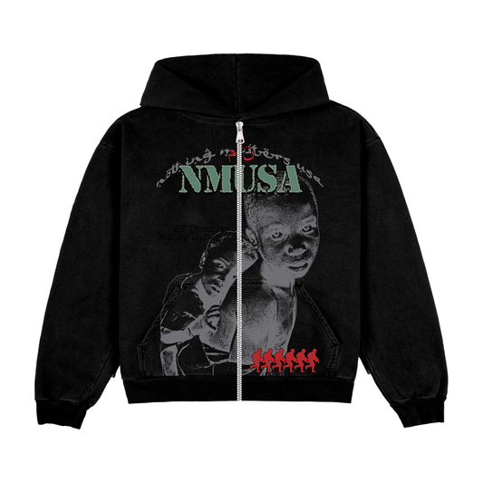 N*M “Defense Force” Black Zip Up