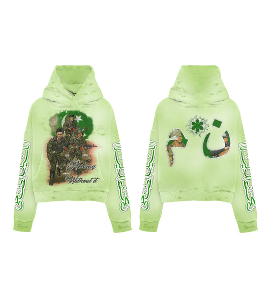 N*M Green “Nothing Without It” Militia Hoodie