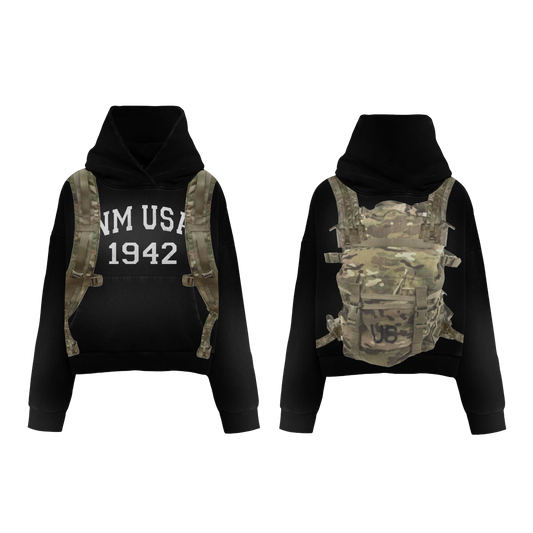 N*M Black Army Hoodie