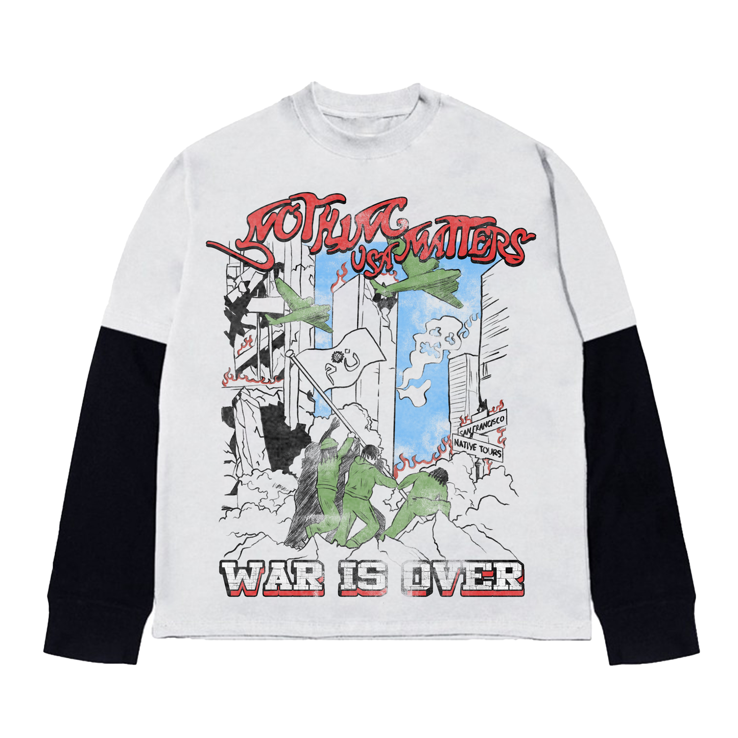 N*M “War Is Over” Double Layered Tee