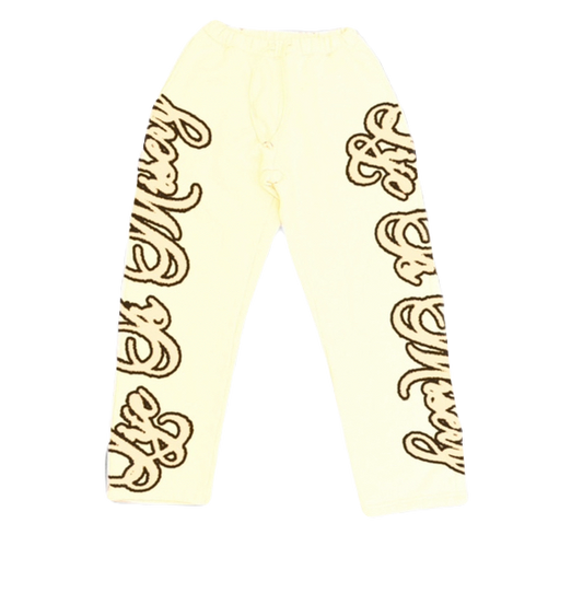 Cream “Life Is Misery” Sweatpants